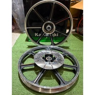KAWASAKI SPORT RIM GTO K2 7L 7 BATANG 1.4 1.6 17INCH BLACK FULL COP SIAP FRONT DISC BEARING BUSH CUS