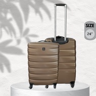 กระเป๋าเดินทาง กระเป๋าเดินทางล้อลาก ABS PC วัสดุพรีเมี่ยม น้ำหนักเบา ดีไซน์หรูหราทันสมัย ขนาด20-24-28นิ้ว #SKY (Gold Color)