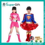 Kids Super girl Costume Superhero Costume Baju Kostum Perempuan Kanak-kanak