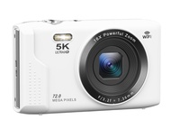 スマホに送れる デジタルカメラ 5K デジカメ WIFI転送機能 7200万画素 64GBマイクロSDカード付き 16倍デジタルズーム オートフォーカス機能 LEDライト ウェブカメラ 2.8インチ大