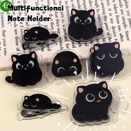 2/4/8Pcs Black Cat PP Clip - Home Storage Supplies - Food Seal Clamps - Student Stationery - Note Gr