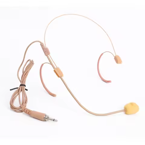 3.5 Mm Plug Condenser Microphone Noise-Cancelling Headset Mini Mic for Wireless Bodypack Transmitter