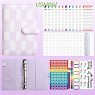 USNOW Money Saving Binder, Waterproof PU Leather Money Saving Challenge Book, Practical Colorful Cas
