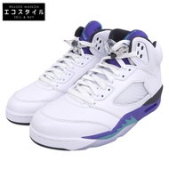 Nike AIR JORDAN 5 RETRO OG Shoes, Men's, White New Emerald-Grape Ice-Black, Size 9.5 (US), HQ7978-10