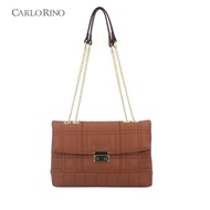 Carlo Rino Brown Glen Shoulder Bag M