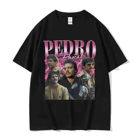 Vintage Pedro Pascal Movie Graphic T-Shirt Men's Women Harajuku Fashion Short Sleeve T-shirts High Q