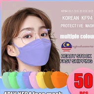 🇲🇾READY STOCK CLEARANCE  10PCS KF94 KN95 4 5 PLY FABRIC FACE MASK DISPOSAL MASK UNISEX MADE IN KOREA