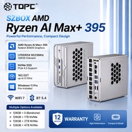 TOPC MINI PC AMD Ryzen AI Max+ 395 LPDDR5X Radeon 8060S Graphics 128G 4*M.2 2280 2*USB4 RJ45 10G Gam