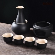 [ Ceramic Sake Set with Warmer, Traditional Warming Bowl, Porcelain Pottery, Sake Drink for Gift,Tea Party