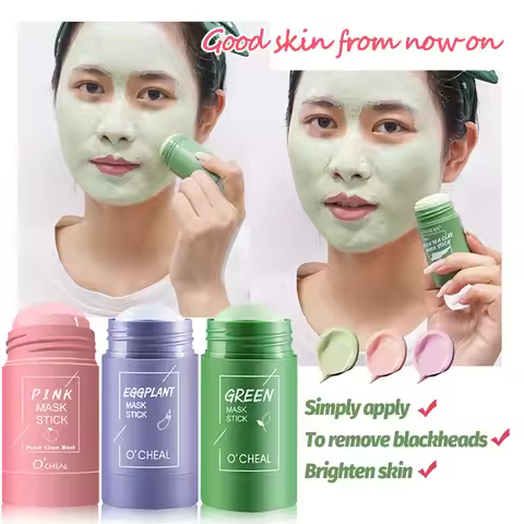 Eggplant Green Tea Facial Masks Stick Moisturizing Remove Blackhead Firming Mud Masks Face Mask Clay
