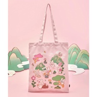 BT21 K-Rabbit Eco Bag Cute Korean Tote Bag BT21 Official Canvas Bag Shopper Bag Reusable Tote Pink B