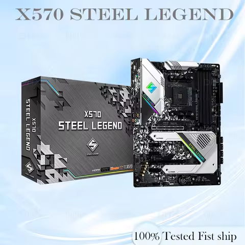 For ASROCK X570 STEEL LEGEND Motherboard 128GB HDMI PCI-E4.0 M.2 Socket AM4 DDR4 ATX X570 Mainboard 