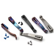 1PC Back Clip Titanium Alloy TC4 Pocket Clip w/ 3pcs Screws For Rick Hinderer XM18 XM24 Folding Knif
