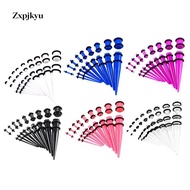 [Zxpjkyu] 18 Pieces Ear Gauges Stretching Kit Plugs Taper 14G-00G Expanders Piercings Jewelry