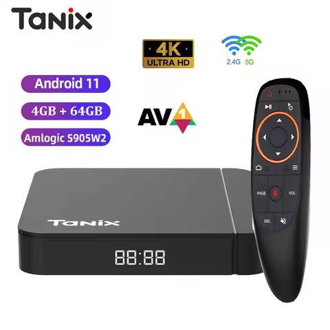 Smart TV Box Tanix W2 Android 11 Amlogic S905W2 2G 16G 2.4G & 5G Dual Wifi H.265 3D AV1 BT 4K Media 