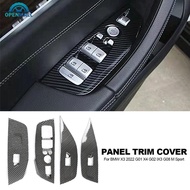 OPENMALL Carbon Fiber Car Gearbox Panel Trim Gear Shift Knob Transmission Window Control Cover Acces