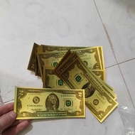 100 sheets of soft gold tin dollars decorated with horizontal money tower 7cmxdai16cm, 100 dollars a