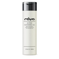 RAYA Active Facial Cleansing Gel with AHA and BHA 8 oz Oil-Free and Exfoliating Deep Pore Gel Cleans