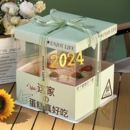Birthday Cake Box Baking Packaging Box Transparent Box Dessert 6 Inch 8 Inch 10 Inch 12 Inch Wholesa