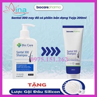 Dầu gội dược liệu BIO CARE PHARMA Santal 300 Shampoo 200ml - giảm gàu nấm ngứa da đầu + TẶNG LƯỢC GỘ