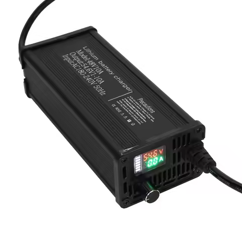 48V 1-8A 1-10A 1-15A 1-20A Adjustable Current Lithium Battery Charger 54.6V/58.8V/58.4V/54.75V High 