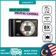 🔥READY STOCK🔥 XVISION DIGITAL CAMERA S-48 48MP 1080P Screen 2.8-inch IPS 8X Zoom Auto Focus Self-Tim