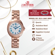 J.Bovier With Crystal Quartz Women Watch [Free Gift] B23-15007-BRW