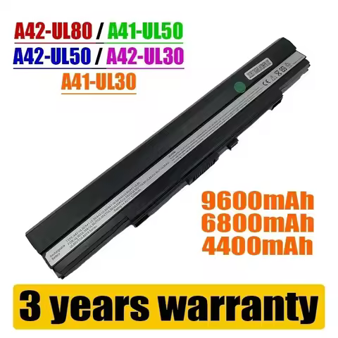 9600mAh computer battery for ASUS U53F U53J U43J U53JC U33JC U33J UL80Vt UL50Vt UL30 UL50 UL80 A42-U