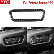 For Toyota Supra A90 2019-2022 Carbon Fiber Headlight Control Panel Decorative Cover Car Interior De