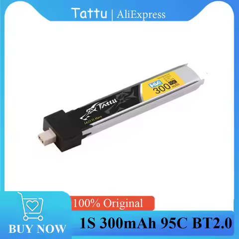 Tattu 1S 300mAh 95C LiPo 3.8V BT2.0 for BETAFPV Meteor65 Pro Air65 RC Helicopter Quadcopter FPV Raci