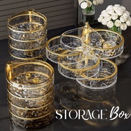 Rak Kosmetik Makeup Storage Box Putar Organizer Tempat Penyimpanan Aksesoris  Aesthetic  Akrilik