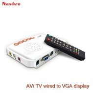 External LCD CRT TV Tuner Box AV To VGA Analog TV Receiver Tuner 1080P TV Set Top Box With Remote Co