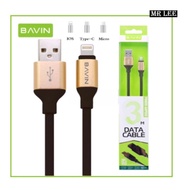 Bavin USB data cable 3m For Andriod Ios Type-c CA268 fast charging cable