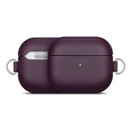 Wit's - 蘋果Airpod 3 無線藍牙耳機充電盒保護套 牛皮, 深紫色