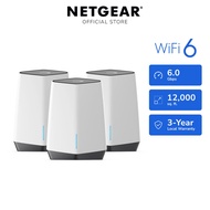 NETGEAR SXK83 Orbi Pro Tri-Band WiFi 6 AX6000 Mesh WiFi System 3 Pcs Bundle (1 Router with 2 Satelli
