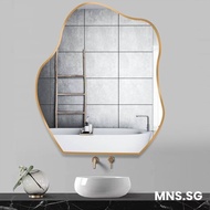 Nordic Bathroom Mirror, Non Perforated Irregular Mirror, Dressing Mirror, Toilet, Bathroom, Bathroom Mirror, Irregular Makeup Mirror