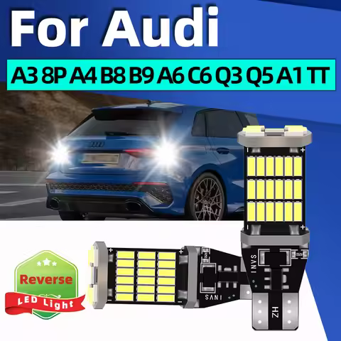 2Pcs Canbus W16W T15 921 LED Reverse Light Bulbs 6000K Backup Lamps For Audi A3 8P A4 B8 B9 A6 C6 C7