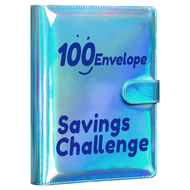 100 Envelope Money Saving Challenge Binder 100 Ipon Challenge Paper Bills PU Leather for Cash Saving