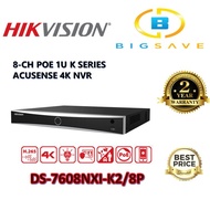 HIKVISION 8CH / 8 CHANNEL DS-7608NXI-K2/8P 8-CH POE 1U K SERIES ACUSENSE 4K NVR