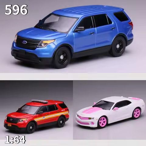 596 1:64 Explorer New York Fire Camaro Die Casting Alloy Car Model Adult Collection Ornament