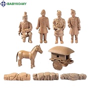 [BABYKO] 9pcs Terracotta Warriors And Horses Miniature Ancient Statue Desktop Decoration