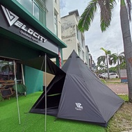 velocity camping premium tent khemah berkualiti murah double layer black tent p3 tent apche tent black 10-12org