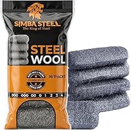 Steel Wool Grade # 000 - Extra Fine Grade - 16 Pads Multi-use for Buffing, Waxing, Polish, Multi-Pur