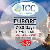 [ICC] Europe & UK 7-30 Days Data + Call (Call back to SG* Plan C)
