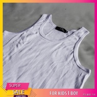 ☸(HARGA BORONG) KIDS BOY WHITE SINGLET COTTON PLAIN (BAJU SINGLET PUTIH BUDAK LELAKI)