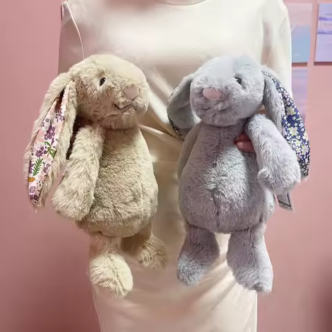 Adorable Jellycat Bonnie Rabbit Plush Toys Soft Floral Ears Bunny Stuffed Dolls Jellycat Plushies Cu