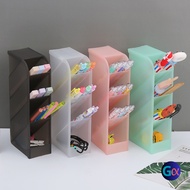 4-tier pen shelf for school supplies, transparent multi-purpose storage box (HB4T) pencil case