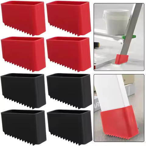 8/1PCS Non-Skid Ladder Pads Step Ladder Feet Covers Household TPR Ladder Leg Covers Versatile Red Bl