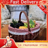 Basket Rattan Bamboo Basket Bamboo Basket Gift Basket Egg Basket Fruit Basket Willow Basket Storage 