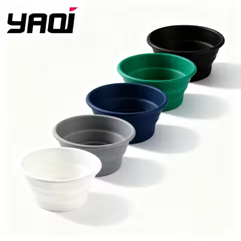 YAQI Black,White,Gray,Blue,Green Color Collapsible Silicone Shaving Bowl shaving Travel accessories 